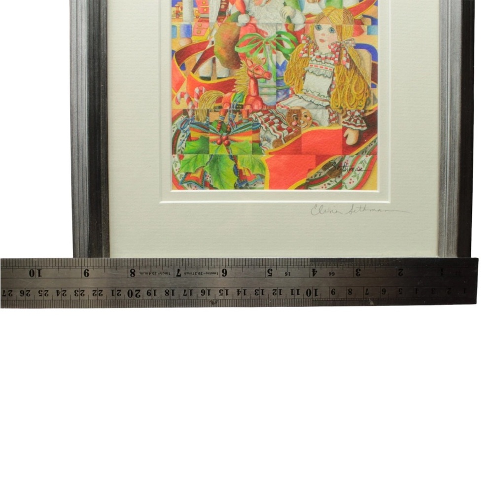 Elinor Sethman Signed Medium Watercolor Painting Kaleidoscope Of Christmas Past - Picture 8 of 10
